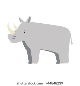 wild rhinoceros isolated icon