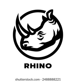 Wildes Nashorn-Logo. Vektorillustration.