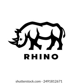 Wildes Nashorn-Logo. Vektorillustration.