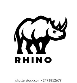 Wildes Nashorn-Logo. Vektorillustration.