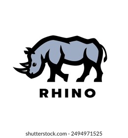 Wildes Nashorn-Logo. Vektorillustration.