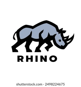 Wildes Nashorn-Logo. Vektorgrafik.