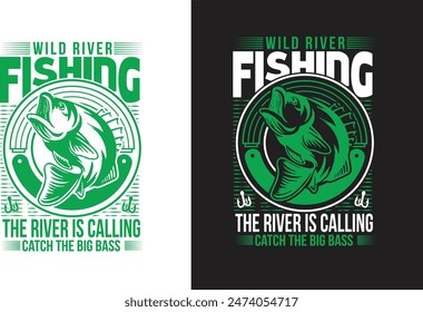 el río está llamando al diseño de la camiseta de la pesca del culo grande