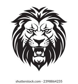 Wild roaring lion king head Logo Vector Template Illustration Design.