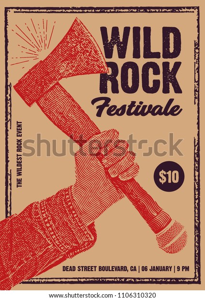 Wild Rock\
Festival Gig Poster Flyer\
Template