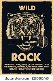 Plantilla de volante de póster de Wild Rock Gig