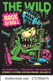 The Wild Rock and Roll Gig Poster Flyer Template 