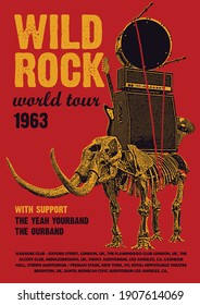 Wild Rock World Tour Gig Poster Flyer Template