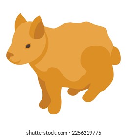 Vector isométrico del icono del roedor salvaje. Mascota de conejo. Conejito lindo
