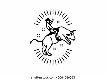 Wild Rodeo line art illustration design