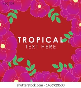 Wild rose flower frame, Vector illustration design element