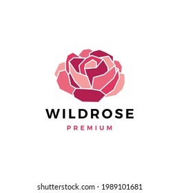 Wild Rose Flower Logo Vector Icon Illustration