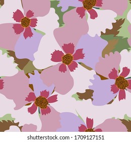 Wilde Rosenblumen Vektorillustration nahtlose Muster für Dekoration, Textilien, Verpackung.
