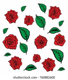 Wild rose graphic design vector art