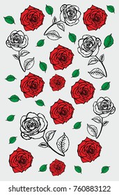 Wild rose graphic design vector art