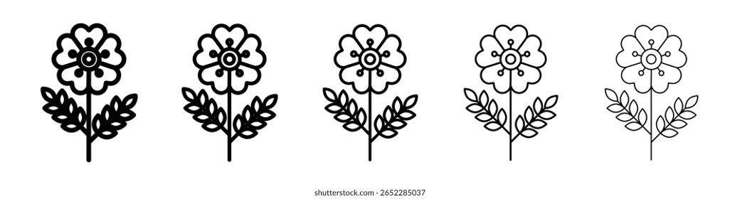 Wild rose icon filled flat sign concept for web design.