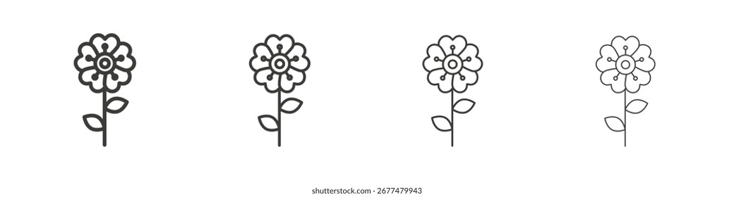 Wild rose icon symbol. Vector isolated illustration.