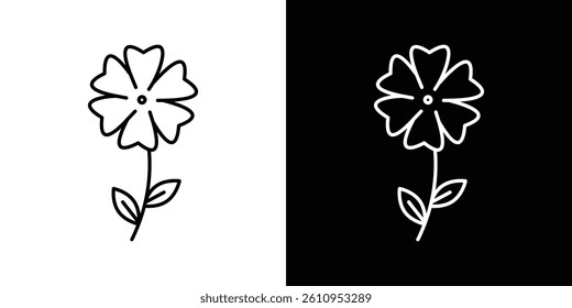 Wild rose icon Vector isolated outline drawing.