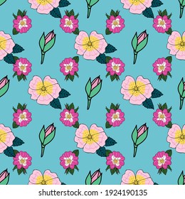 Wild roses repeat pattern design-04