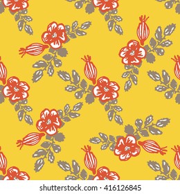 Wild Roses Seamless Pattern