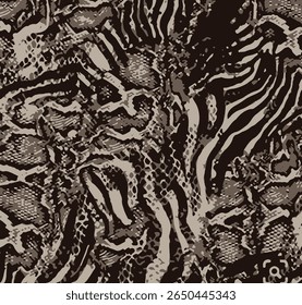 Wild safari animal seamless pattern collection. Vector leopard, cheetah, tiger, giraffe, zebra, snake skin texture set for fashion print design, fabric, textile, wrapping paper, background, wallpaper