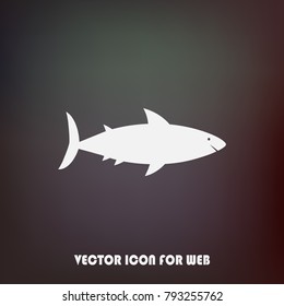 A wild sea animal, shark flat vector icon