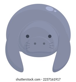 Wild seacow icon cartoon vector. Pool dugong. Zoo animal