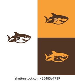 wild shark animal logo vector illustration template design