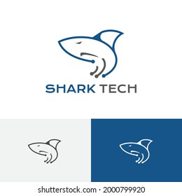 Wild Shark Tech Computer Internet Service Logo