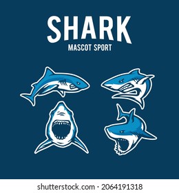 wild shark template logo design