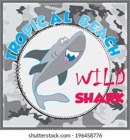 wild shark vector illustration