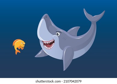 Wild Shark and Yellow Fish is suit for your sea theme design.