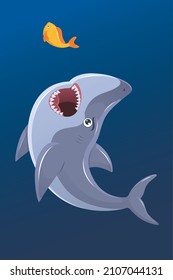 Wild Shark and Yellow Fish is suited for your sea theme design. In this illustration, the shark is going to eat the little fish. So it's suited for predator theme design.