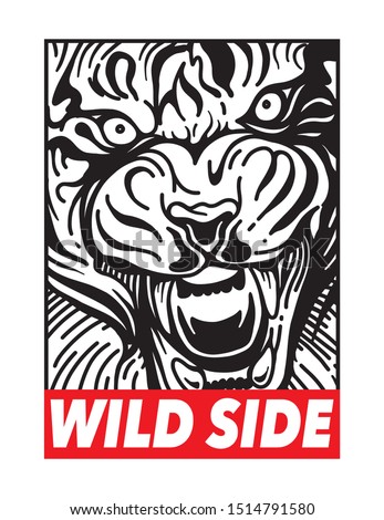 Wild Side Tiger Poster Print Design