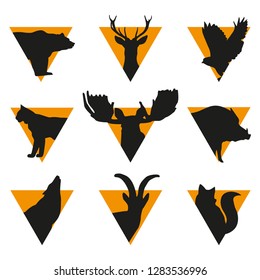 Wild sign set on a white background in flat style, vector