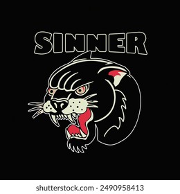 Wild Sinner Black Panther Vector