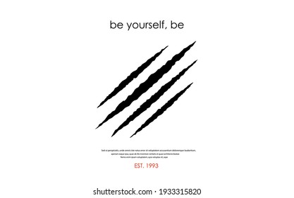 Wild slogan with claw scratch