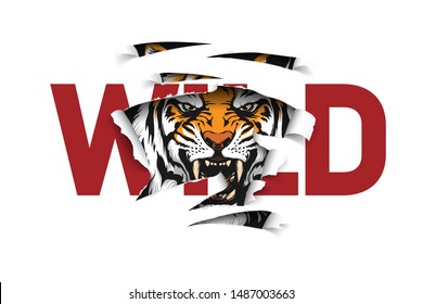 wild slogan ripped off with tiger