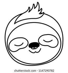 Sloth Face Coloring Pages