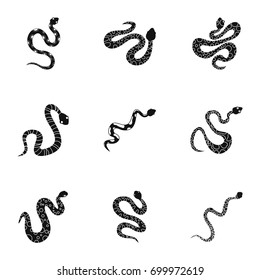 Wild snake icon set. Simple set of 9 wild snake vector icons for web isolated on white background
