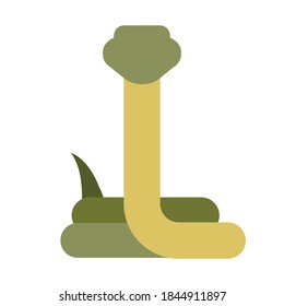 Wild snake isolated vector icon. Abstract, flat design element of reptile logotype.