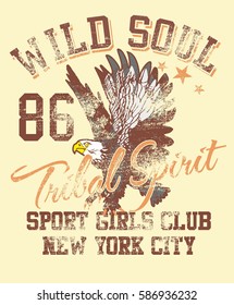 Wild Soul Eagle Style Graphic Design Vector Art