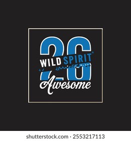 Wild spirit t shirt design with black background 