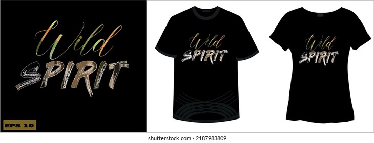 Wild Spirit typography slogan for t shirt printing, tee graphic design