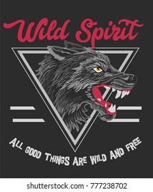 wild spirit wolf vector