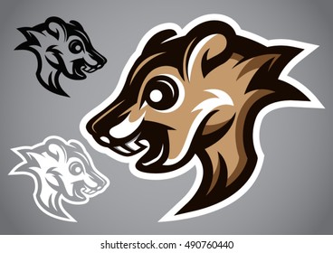 Wild Squirrel head gray logo
