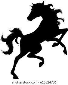 Wild Stallion Silhouette - Vector Illustration