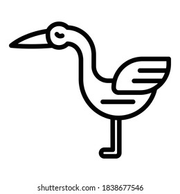 Icono de cigüeña salvaje. Esquema del icono del vector de cigüeña silvestre para el diseño web aislado en fondo blanco