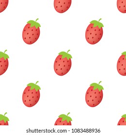 Wild strawberries. Seamless vector pattern