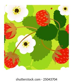 Wild strawberry seamless pattern